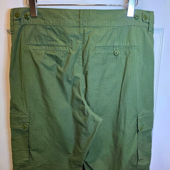 J. Crew Cargo Pants Ripstop Cotton Sz 31 12 Green Straight Leg Crop High Rise - Picture 5 of 15